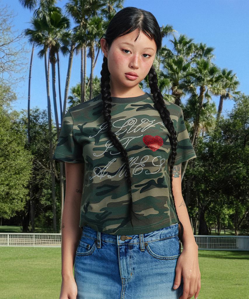 AMES-WORLDWIDE Ames Hotfix Crop Tee Camo