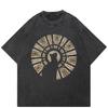2026 Унисекс Стильная черная футболка Streetwear КВАРТАЛ 24 Графика с кошкой и церковью