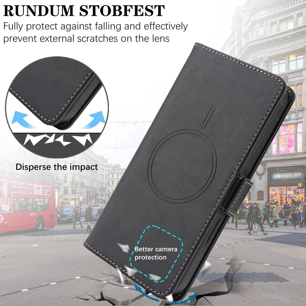 For iPhone 15 Case Detachable 2 in 1 Leather Wallet Phone Cover Compatible with MagSafe