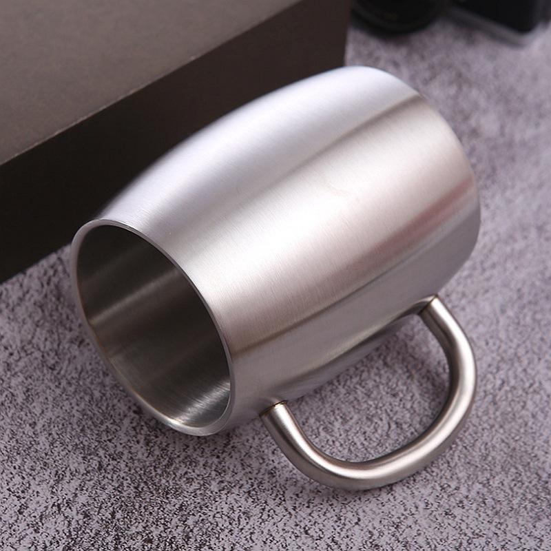 1 шт. пивная кружка из нержавеющей стали, термостойкая, для воды, молока, чая, кофе, чашка с ручкой, для офиса, дома, кухни, посуда, инструменты, 450 мл