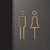 Black Gold Color Toilet Sign Plate Brass Wash Room Door Wall Label Sticker Wc Holder Signage Board