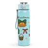 1PC Christmas Gift Box 750ml Color Plastic Sports Water Bottle Leakproof Flip Straw Lid Suitable for Sports Office Home Use
