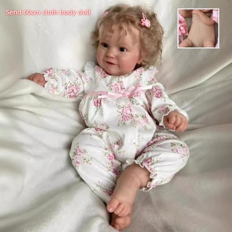 Милая пухлая 60 см Мэдди Реборн, кукла для малышей, 50 см, полностью виниловое/тканевое тело, дополнительная кукла возрождения, уже законченная 3D-красочная кожа, детские куклы для детей