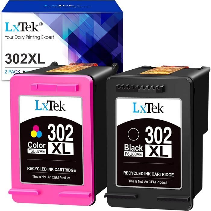 302 XL Remanufactured Ink Cartridges LXTEX 2 Pack Replacement for HP 302/302XL for DeskJet 1110 2130 2134 3630 3632 3634