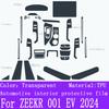 For  ZEEKR 001 EV 2024  Gearbox Panel Navigation Screen Automotive Interior TPU Protective Film Cover Anti-Scratch Sticker