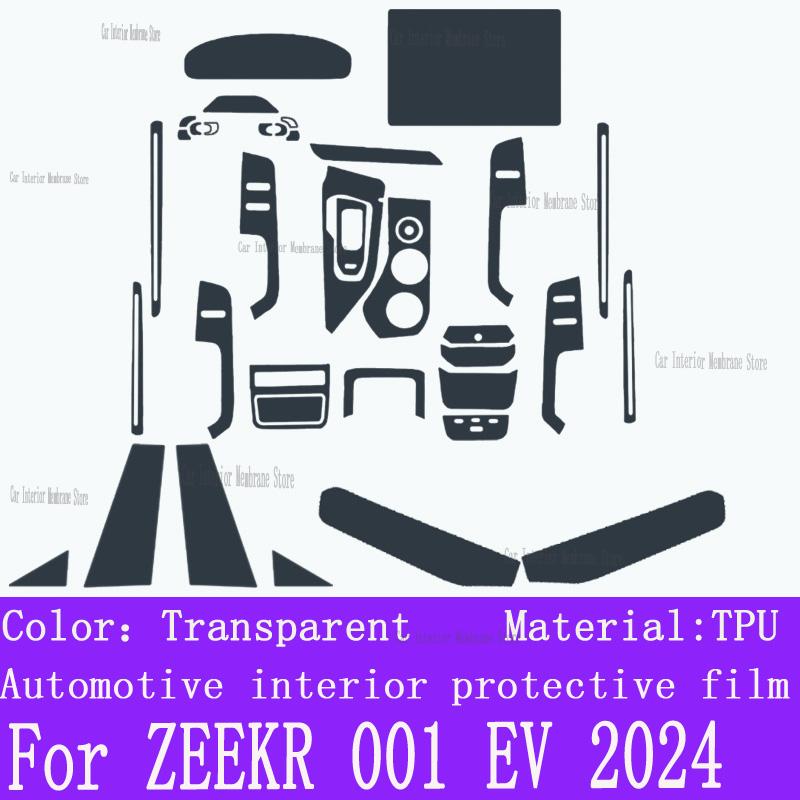 For ZEEKR 001 EV 2024 Gearbox Panel Navigation Screen Automotive Interior TPU Protective Film Cover Anti-Scratch Sticker
