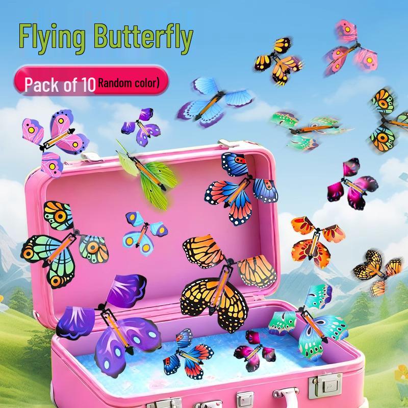 Kids' Outdoor Flying Butterfly & Bamboo Dragonfly Boomerang Toy Gift Set