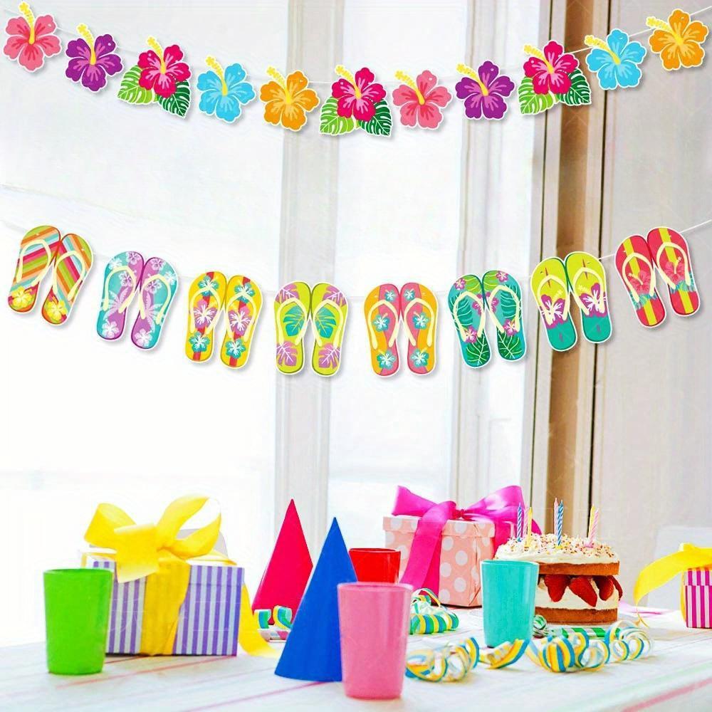 Гавайские украшения для вечеринки, летние флажки с фламинго, баннеры тропического парка дикой природы, украшения для вечеринки