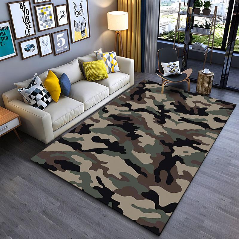 Camouflage Pattern Rug suitable as a non-slip mat for the living room or bedroom sofa