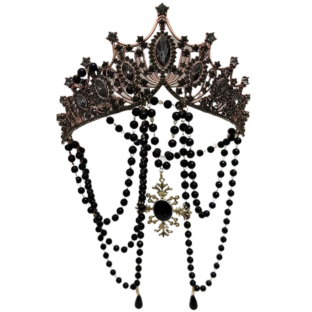 Gothic Crown Headpiece Virgin Mary Headwear Medieval Princess Queen Headband Suitable for Photography Stage Props