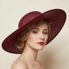 Solid Color Mesh Hat Wide Brim Masquerade Top Hat Fashion Vintage Fascinator Hat  Girl