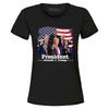 President Donald J. Trump Photo Montage Women's T-Shirt American Flag Shirt