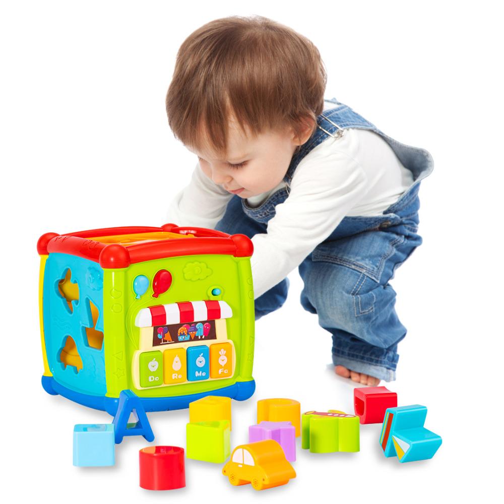 Tumama Многофункциональные музыкальные игрушки для малышей, музыкальная шкатулка, куб активности, шестеренки, часы, блоки, игрушки