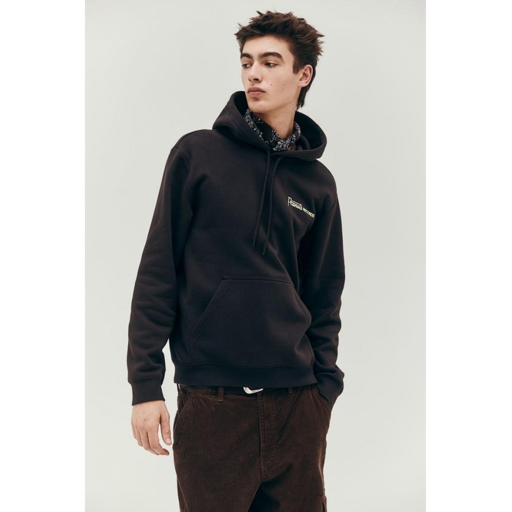H M Regular Fit Hoodie Brown Snoopy