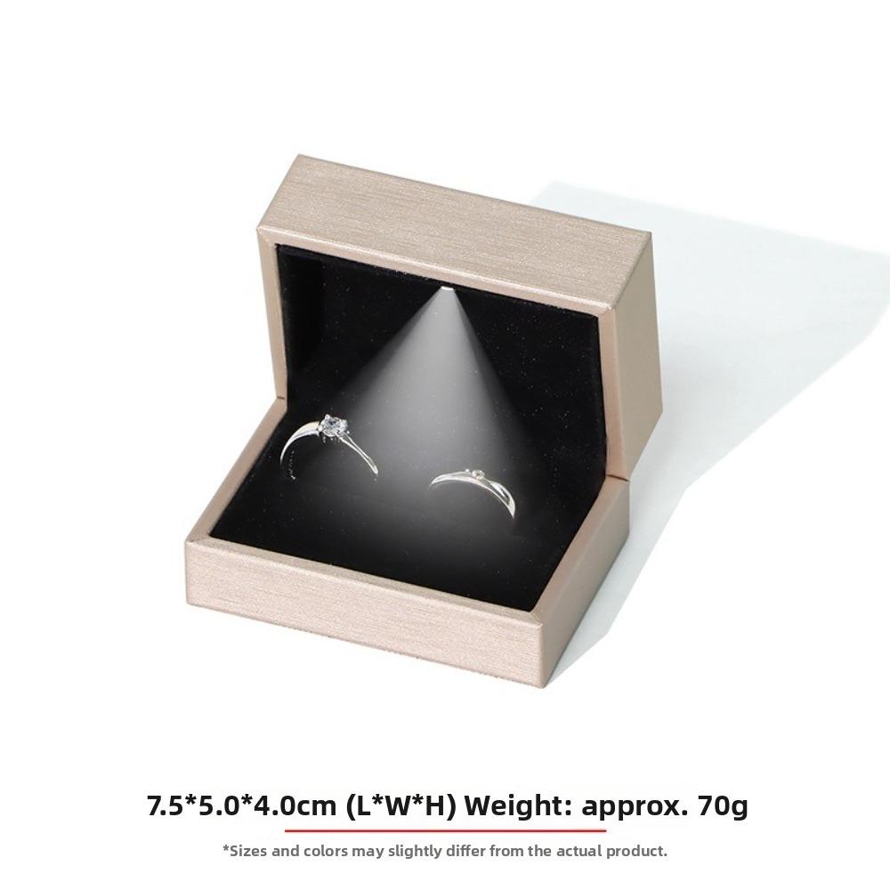 LED Light Jewelry Display Storage Box PU Leather Bracelet Ring Necklace Organizer Wedding Gift