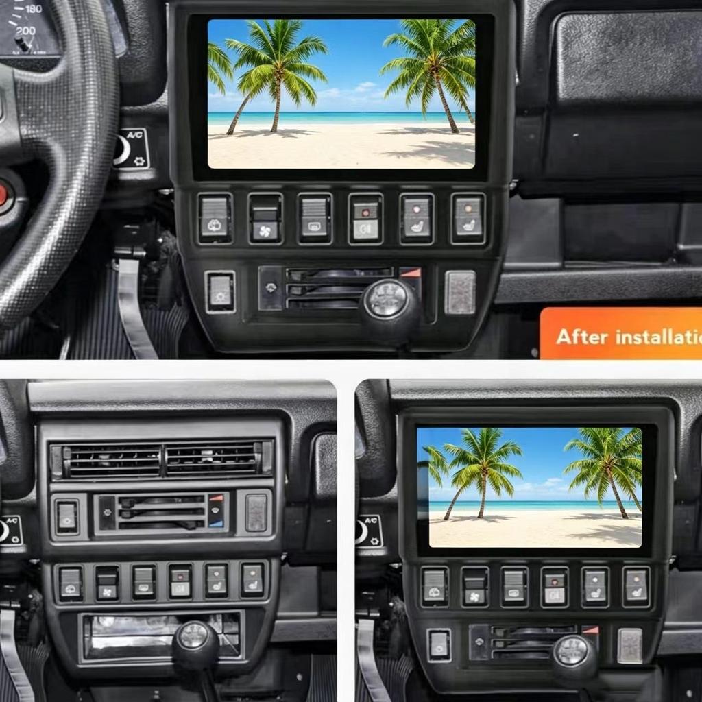 9 inch Car Fascia Panel For Lada Niva 1993-2020 Dash Kit Install Plate Fascia Console Bezel Frame 9inch Cover Trim