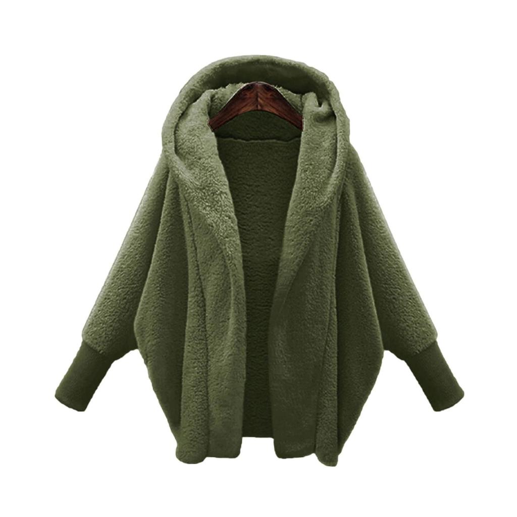 Осенне-зимняя модная однотонная плюшевая теплая куртка с длинными рукавами с капюшоном для женщин