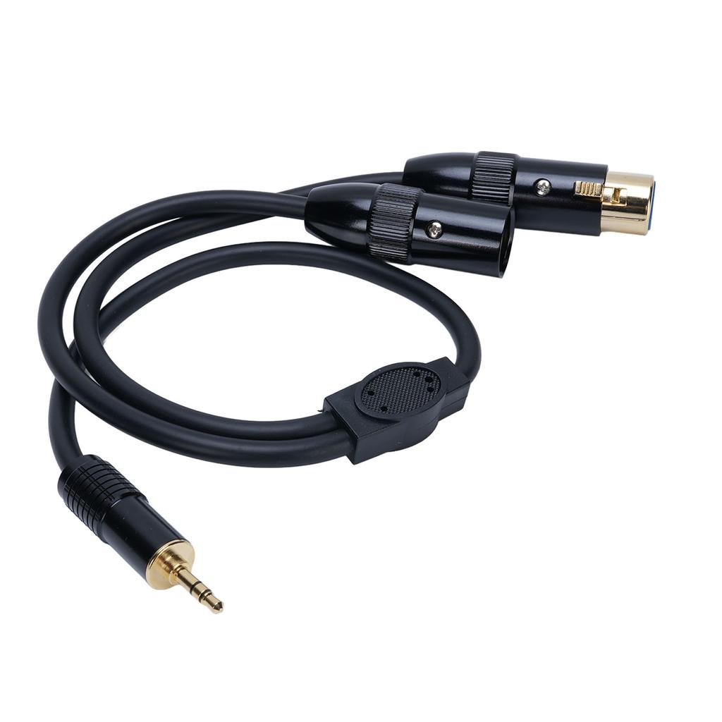 Разветвительный кабель 3,5 мм на XLR, длина 0,5 м, стерео штекер 3,5 мм на 3-контактный разъем XLR типа «папа» и «мама», кабель