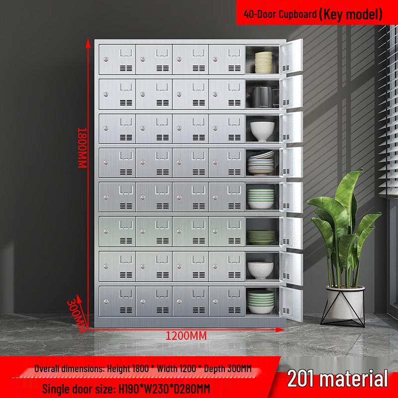 Stainless Steel Multi-Door Canteen Tableware Cabinet