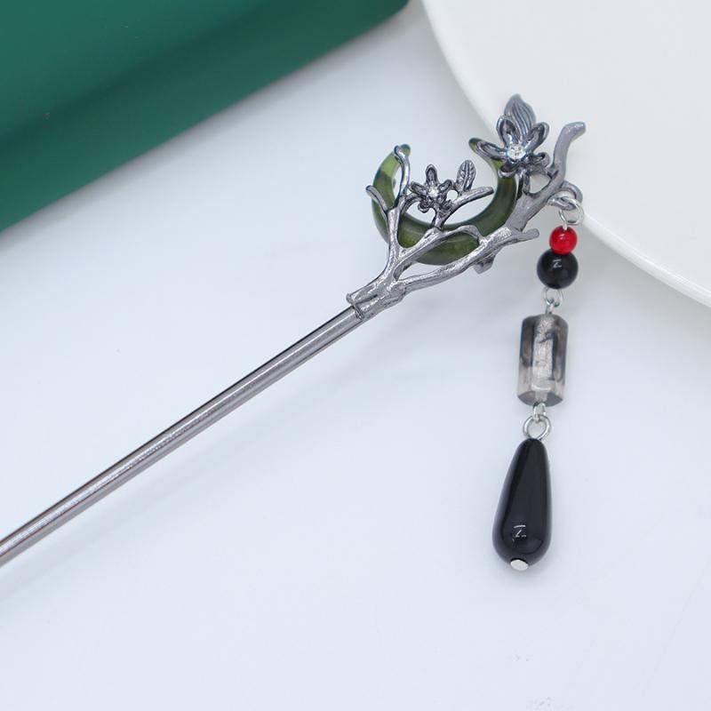 Hanfu Crescent Step Shake Hairpin Hair Accessories Hair Sticks For Buns Chinese Headwear Headdress Gift Alloy