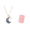 Swarovski Ожерелье с подвеской в форме луны Luna для женщин, розовое золото, синий 5671585