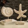 Starfish Sea Wood Sculptures Conch Wood Carving Marine Crafts Bedroom