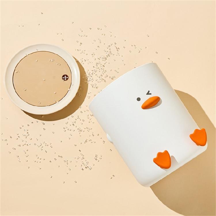 Miniature Duck Design Waste Bin ABS Home Decorative Trash Can with Press Lid Leakprevent For Kitchen Bathroom Office