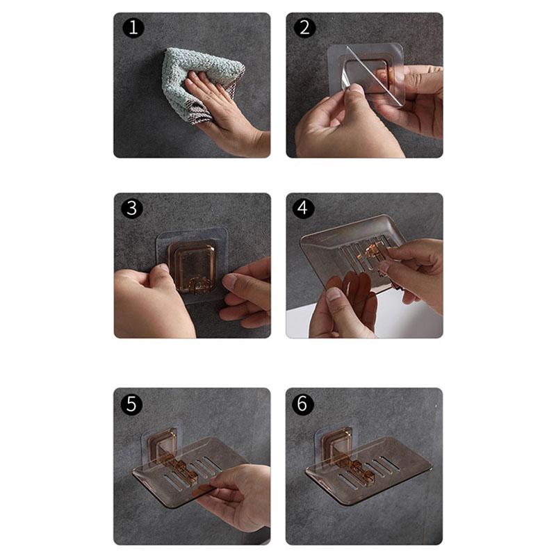 Мыльница без сверления настенная двухслойная подставка для мыла губка для мыла аксессуары для ванной комнаты мыльницы самоклеющиеся