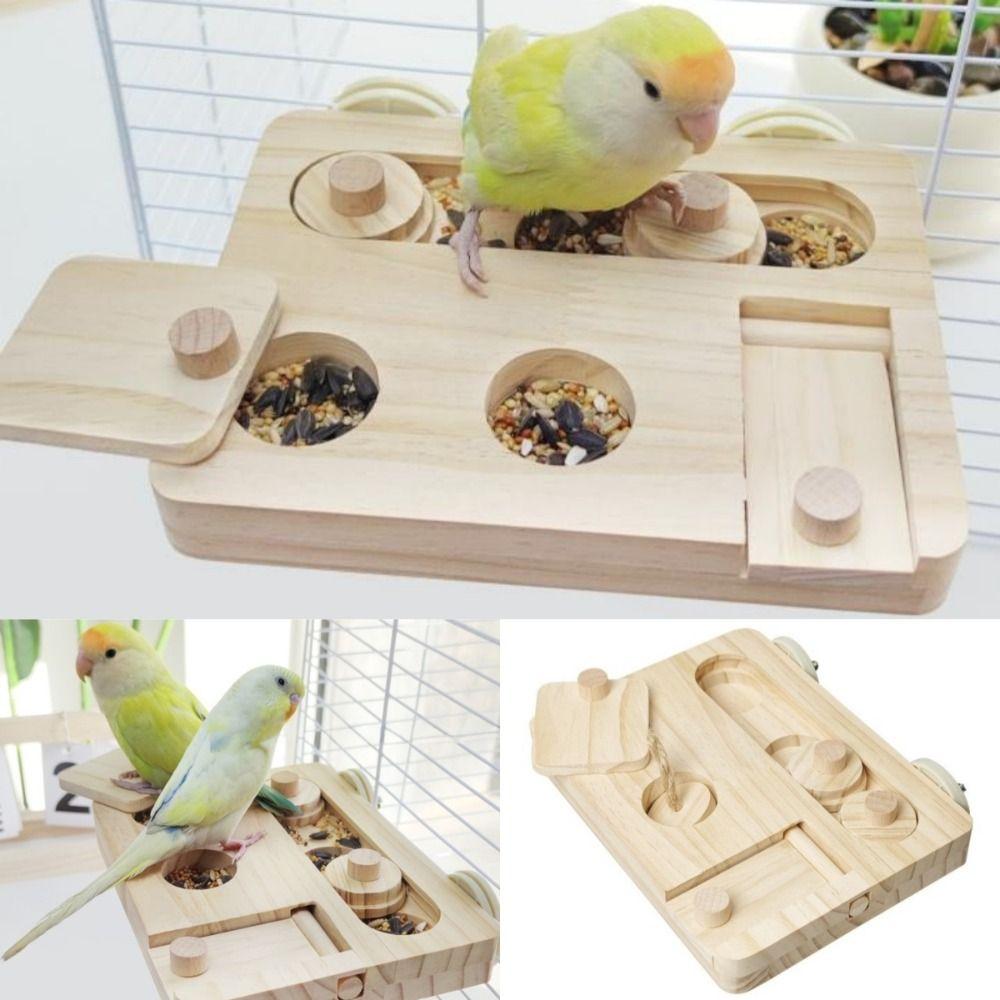 Training Function Parrot Feeding Tray Hanging Pet Food Seek Toy  for Small Pet