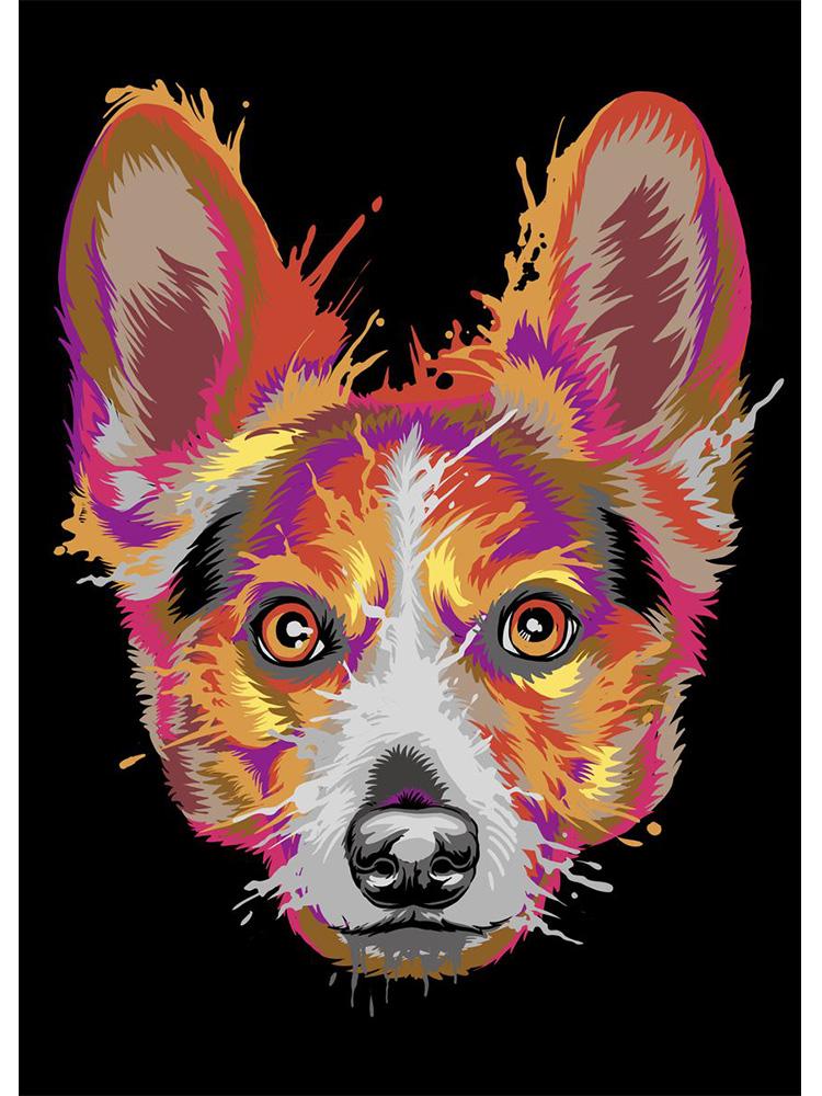 Абстрактная акварель, французский бульдог, мопс, постеры, печать на холсте, красочная картина с изображением собаки, настенная живопись для гостиной, Куадрос