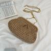 Yogodlns Women Summer Straw Chain Design Small Sling Shoulder Bag Fashion Woven Dinner Clutch Beach Crossbody Bag