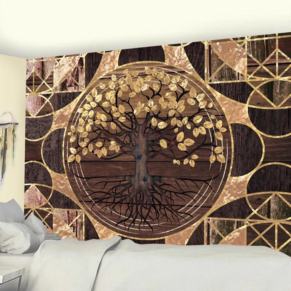 Viking Mysterious Symbols Tarot Home Tapestry Psychedelic Scene Wall Hanging Room Yoga Mat Sheets