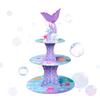 Fishtail Theme Three Layer Paper Cake Stand Birthday Cake Dim Sum Dessert Ornament Party Ornament