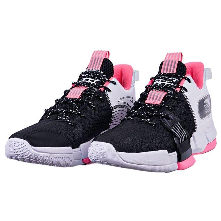 Anta Light Crazy 2 Slip Resistant Durable Mid Top Basketball Shoes Men Sneakers Black Pink White 112141640S-2
