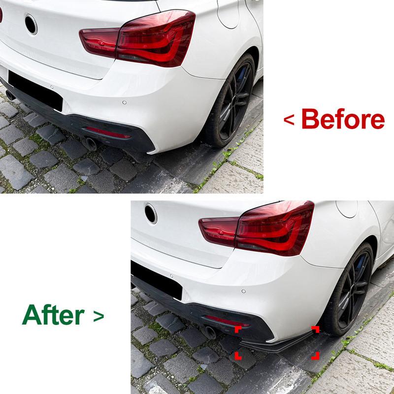 1 пара черных/карбоновых сплиттеров-диффузоров спойлера губы заднего бампера для BMW 1 серии F20 F21 LCI M Sport 2015-2019