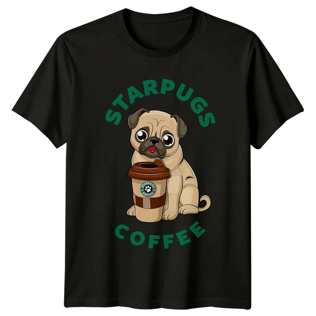 Starpugs Coffee Pug Dog Breed Graphic Tee Unisexs TShirt Unisexs Top