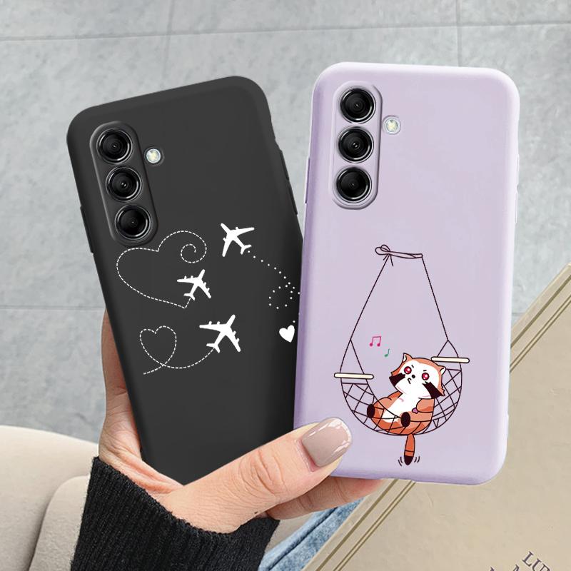 Чехол Funda Для Samsung Galaxy M14 M34 M54 5G Чехол Цветы Сердце Мультфильм Мягкий ТПУ Couqe Для Samsung M 14 Леопардовый Capa