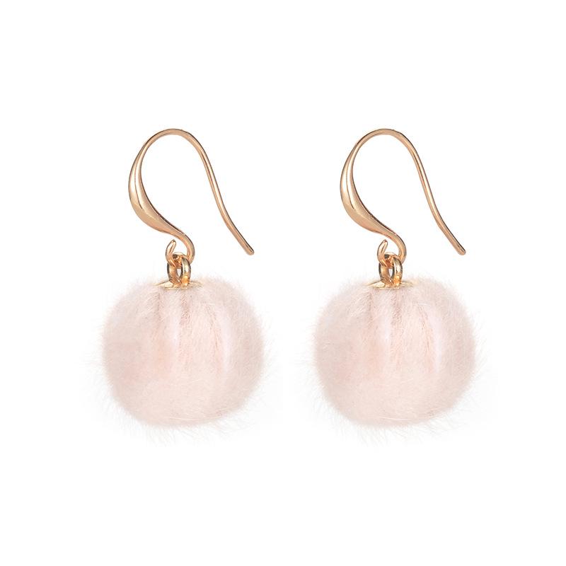 Темперамент Красные Волосы Шарик Серьги Крючок Личность Сетка Красный Прилив Люди Серьги Мода Дикие Серьги