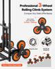 Stair Climbing Cart, 100 kg Stair-Climbing Capacity, Heavy-Duty Folding Trolley Cart with Telescoping Handle, 6 Wheels and 2 Bungee Cords, Stair