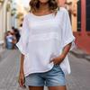 Womens O Neck Shirt Soft Breathable Tops Regular Fit Dolman Sleeve Top Casual Loose Fit Blouse Summer Spring Shirt Perfect for Work Party Date Fashion