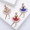 Модная брошь-булавка для девочек из сплава, танцовщица, стразы, цельные аксессуары для волос