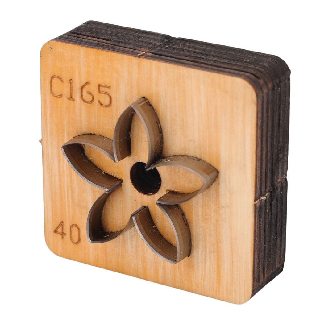 Цветочный штамп для резки кожи   Деревянная основа Углеродистая сталь Форма цветка Штамп для резки кожи для рукоделия