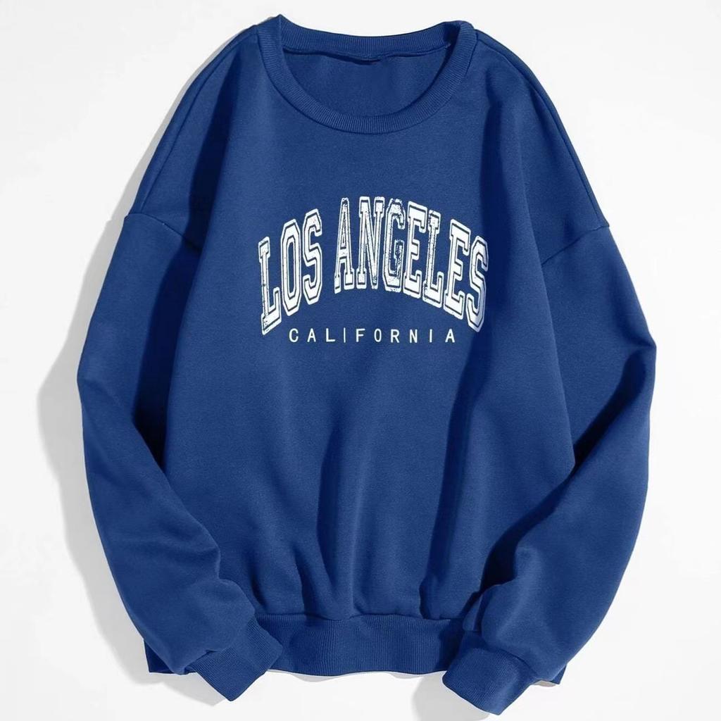 Уличные трендовые женские пуловеры Лос-Анджелес, Калифорния, толстовки с принтом букв, теплая флисовая толстовка с круглым вырезом, мягкая женская одежда