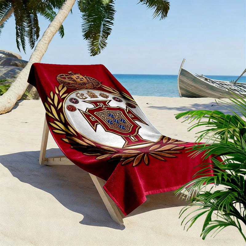 Portuguese Heritage Emblem beach towel Beach towel for vacation photos Portable for travel Absorbent bath towel swim quick-drying swim towel