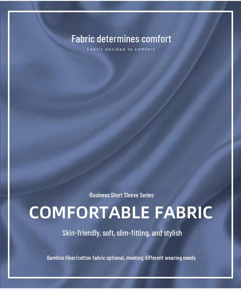 Мужская летняя тонкая рубашка из чистого хлопка с коротким рукавом для бизнеса 2024