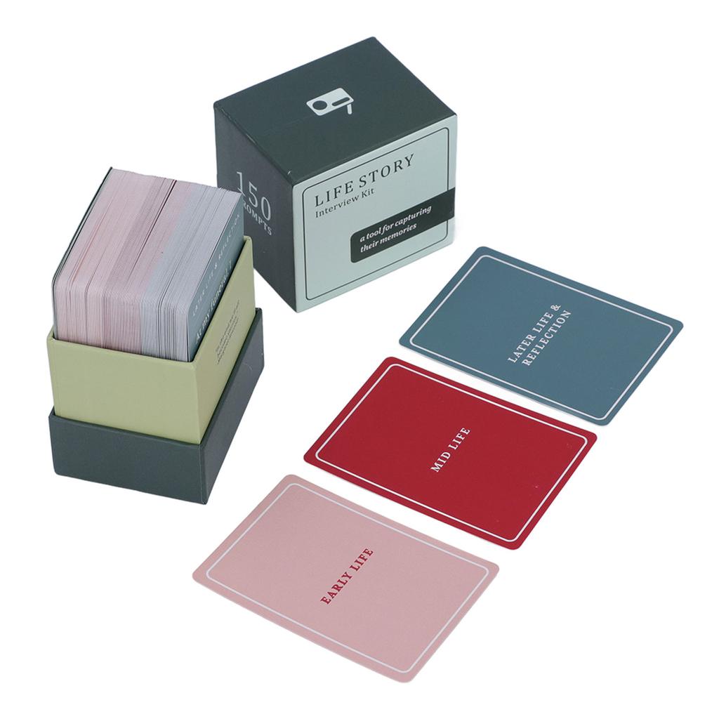 Life Story Interview Kit Cards 150PCS Paper Intergenerational Conversation Cards for Home