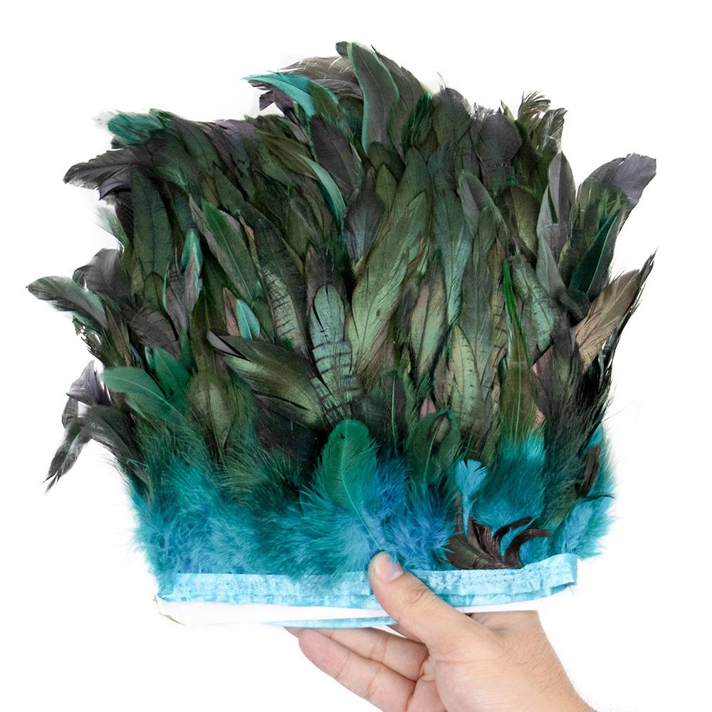 1 Meter Fluffy Natural Rooster Feather Trim Fringe Wedding Decoration Carnival Accessory Sewing Feather Ribbon 15-20 CM