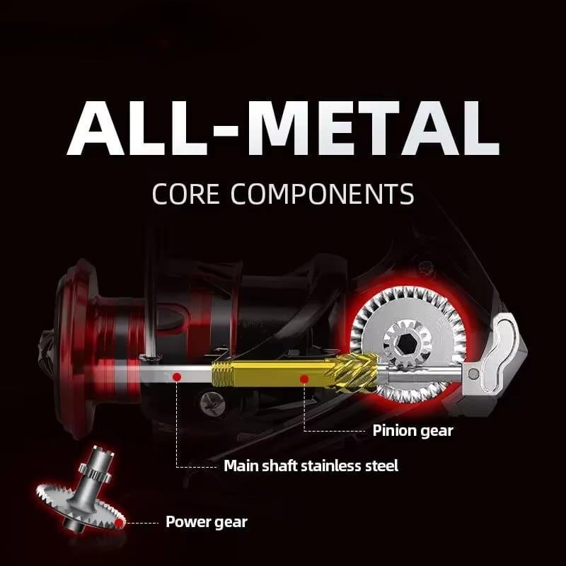 Катушка для спиннинга с металлической шпулей, 12 шарикоподшипников, катушка для ловли карпа, MQ2000-7000, металлическая леска, морская снасть
