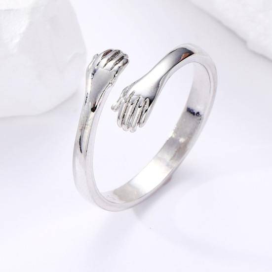 Женское открытое кольцо, обнимающее регулируемое ретро сплошное цветное полированное кольцо с гальваническим покрытием на палец, Валентина