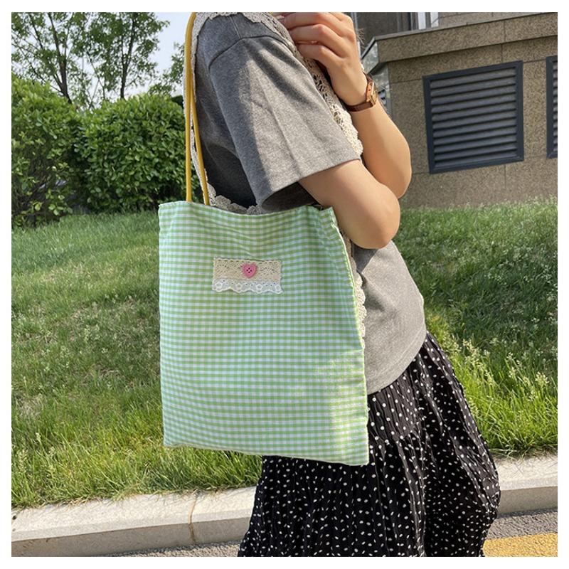 Весна/лето 2024 года. Новый дизайн Dopamine Small Grid для шопинга. Свежая и художественная сумка через плечо для поездок на работу для женщин.